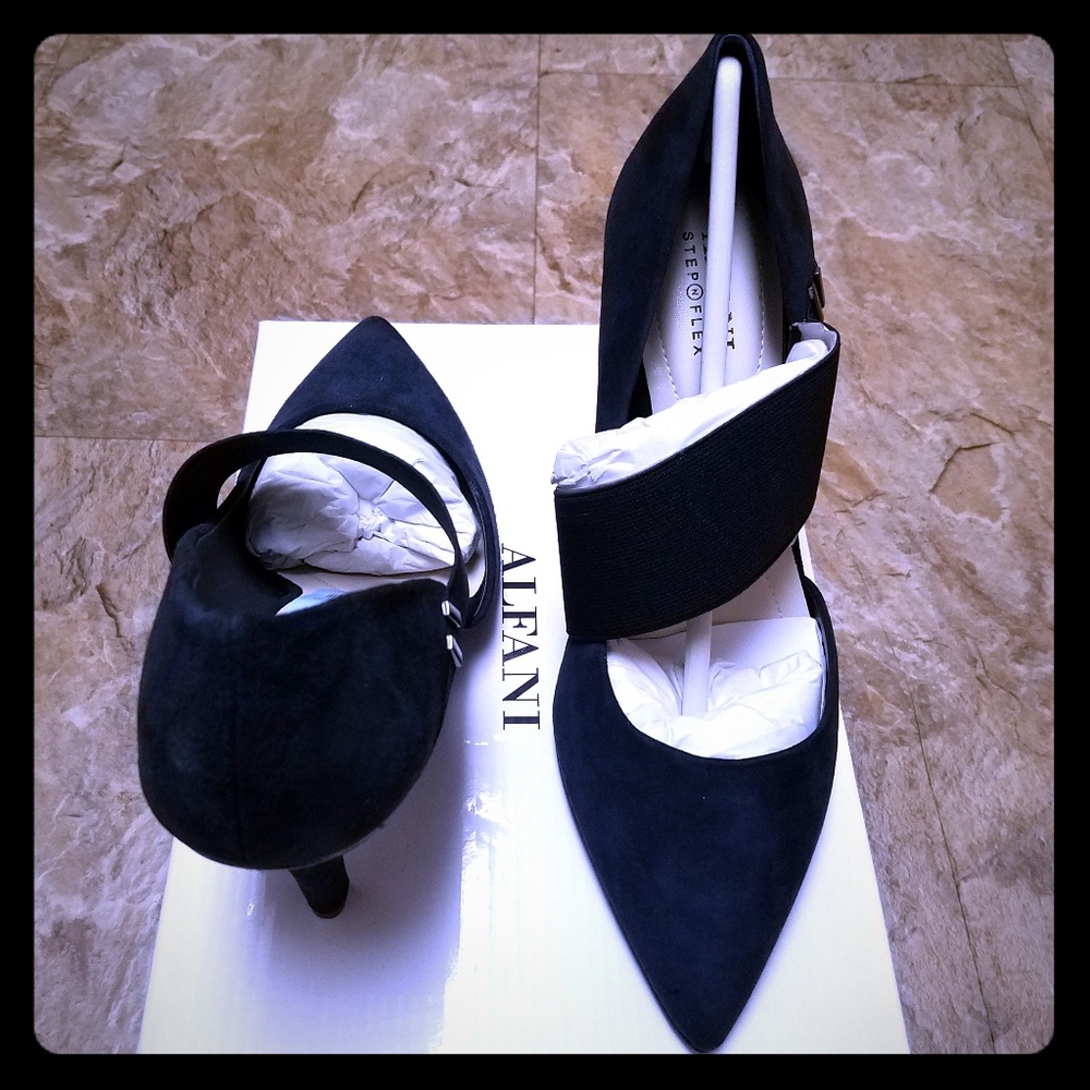 Alfani Shellil Ink Blue Suede Pumps